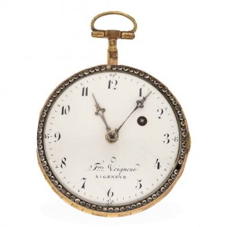 Swiss gold and enamel verge watch with painting Circa 1780