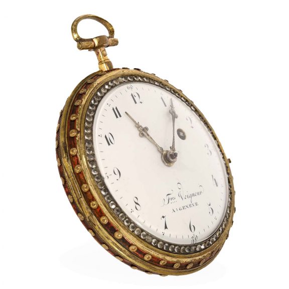 Swiss gold and enamel watch with painting Circa 1780 Swiss gold and enamel watch with painting Circa 1780