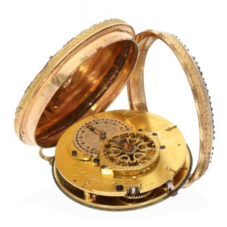 Swiss gold and enamel watch with painting Circa 1780