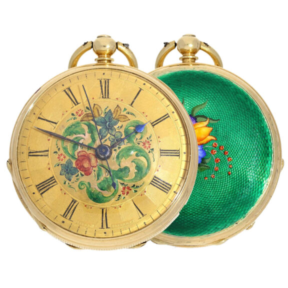 Swiss gold ladies watch with center seconds Circa 1820-1830