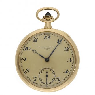 Swiss 18 carat gold open faced lever pocket watch Circa 1923