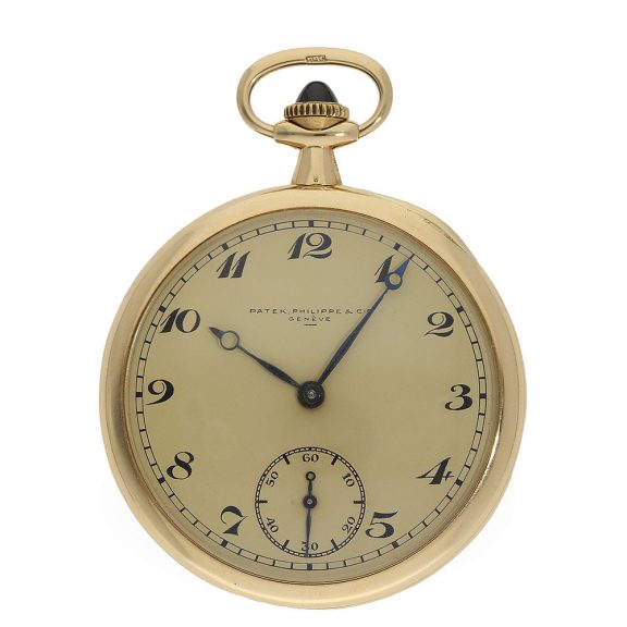 Swiss 18 carat gold open faced lever pocket watch Circa 1923