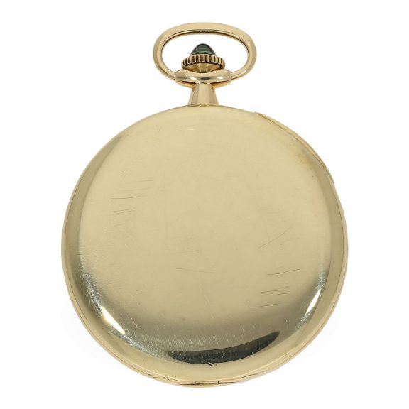 Swiss 18 carat gold open faced lever pocket watch Circa 1923 Swiss 18 carat gold open faced lever pocket watch Circa 1923