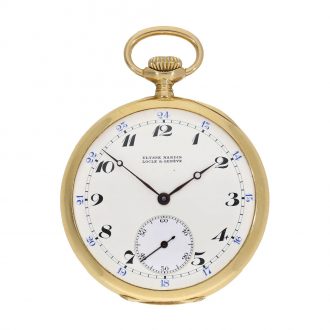 Swiss 18 carat gold watch with precision lever escapement Circa 1924