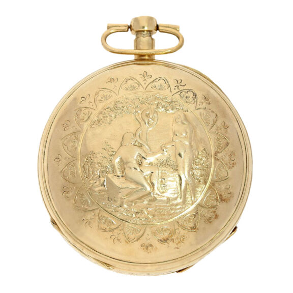 Austrian silver verge repeater with repoussé Circa 1815 Austrian silver verge repeater with repoussé Circa 1815