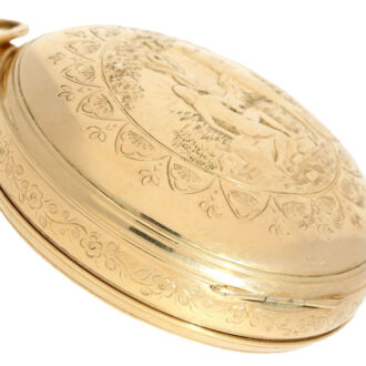 Austrian silver verge repeater with repoussé Circa 1815