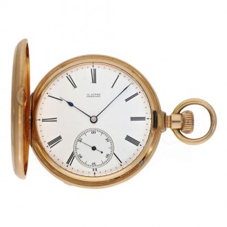 German 18 carat gold full hunter cased watch in 1A quality Circa 1870