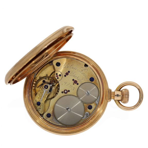 German 18 carat gold full hunter cased watch in 1A quality Circa 1870 German 18 carat gold full hunter cased watch in 1A quality Circa 1870