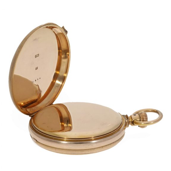 German 18 carat gold full hunter cased watch in 1A quality Circa 1870 German 18 carat gold full hunter cased watch in 1A quality Circa 1870