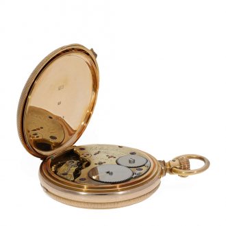 German 18 carat gold full hunter cased watch in 1A quality Circa 1870