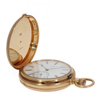 German 18 carat gold full hunter cased watch in 1A quality Circa 1870