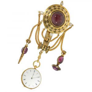 French 18 carat cold chatelaine watch Circa 1870