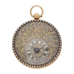 Swiss gold, enamel and pearl set verge watch Circa 1832