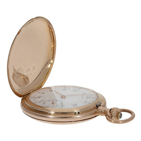 German 14 carat gold hunter cased watch in original box German 14 carat gold hunter cased watch in original box