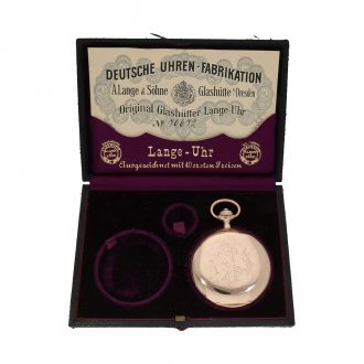 German 14 carat gold hunter cased watch in original box