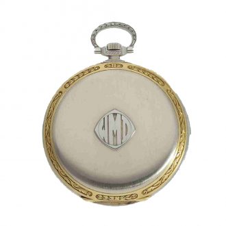 Swiss 18 carat gold attractive large two coloured watch Circa 1925 Swiss 18 carat gold attractive large two coloured watch Circa 1925
