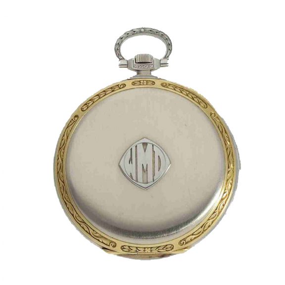 Swiss 18 carat gold attractive large two coloured watch Circa 1925 Swiss 18 carat gold attractive large two coloured watch Circa 1925