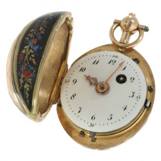 Swiss gold and enamel form watch ‘Melon’ Circa 1800