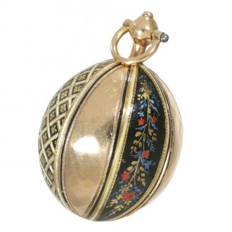 Swiss gold and enamel form watch ‘Melon’ Circa 1800