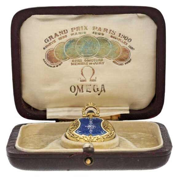 Swiss gold and enamel Art Nouveau pocket watch circa 1910 Swiss gold and enamel Art Nouveau pocket watch circa 1910