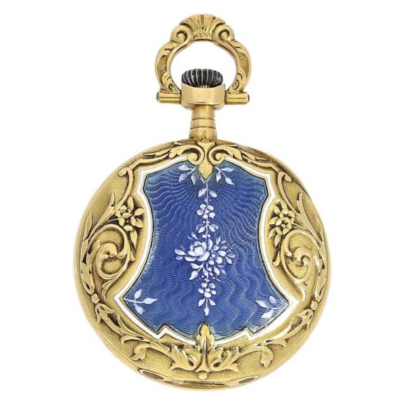 Swiss gold and enamel Art Nouveau pocket watch circa 1910 Swiss gold and enamel Art Nouveau pocket watch circa 1910