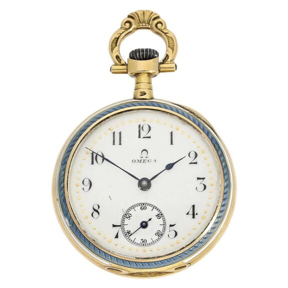 Swiss gold and enamel Art Nouveau pocket watch circa 1910