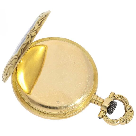 Swiss gold and enamel Art Nouveau pocket watch circa 1910 Swiss gold and enamel Art Nouveau pocket watch circa 1910