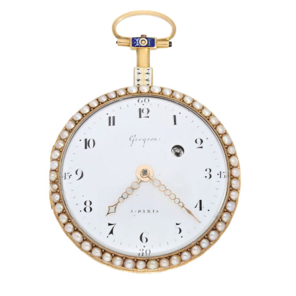 French gold pocket watch with pearls on both sides Circa 1775
