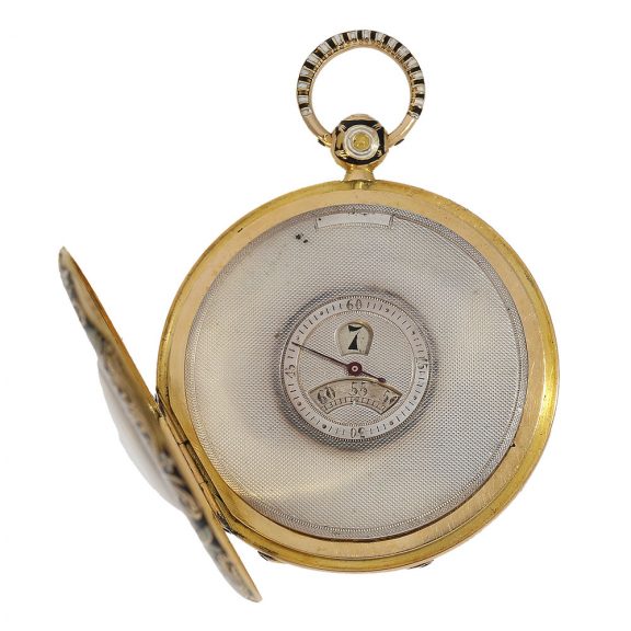 French 18 Carat gold enamel pocket watch for the Chinese market Circa 1820 French 18 Carat gold enamel pocket watch for the Chinese market Circa 1820