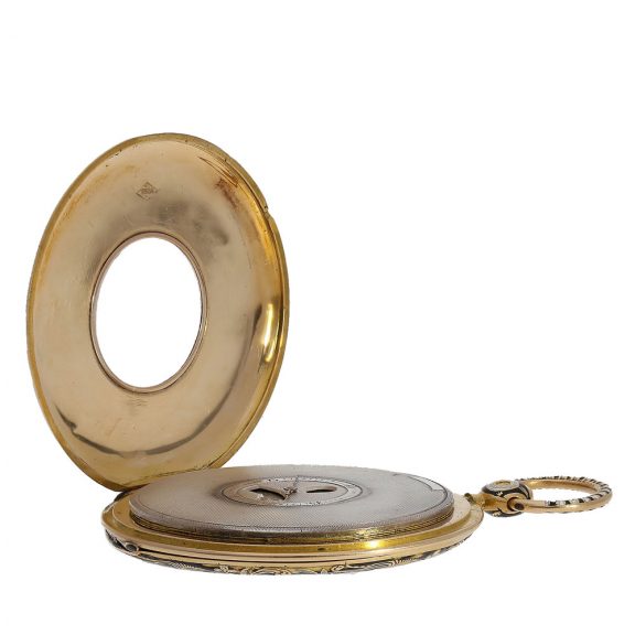 French 18 Carat gold enamel pocket watch for the Chinese market Circa 1820 French 18 Carat gold enamel pocket watch for the Chinese market Circa 1820