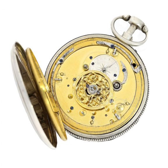 Swiss silver repeating verge watch with early Jacquemart Circa 1800 Swiss silver repeating verge watch with early Jacquemart Circa 1800