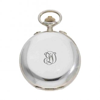 French silver pocket chronometer with split seconds Circa 1915