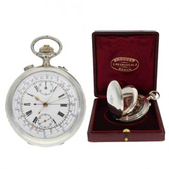 French silver pocket chronometer with split seconds Circa 1915