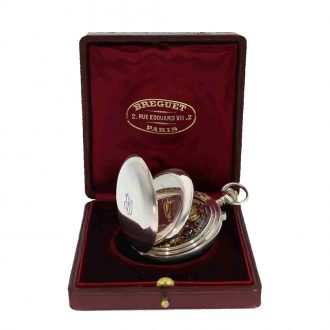 French silver pocket chronometer with split seconds Circa 1915