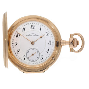 German 14 carat gold full hunter cased watch Circa 1900