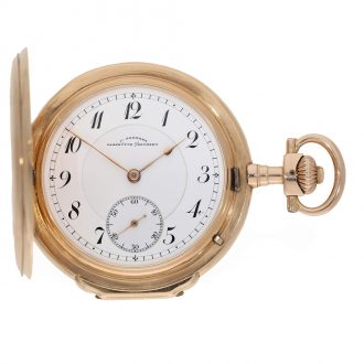 German 14 carat gold full hunter cased watch Circa 1900
