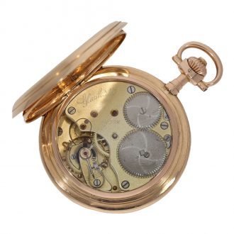 German 14 carat gold full hunter cased watch Circa 1900