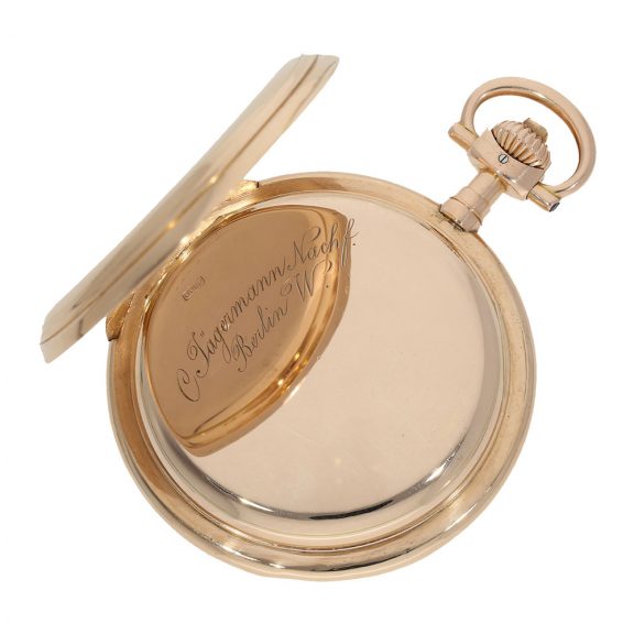 German 14 carat gold full hunter cased watch Circa 1900 German 14 carat gold full hunter cased watch Circa 1900