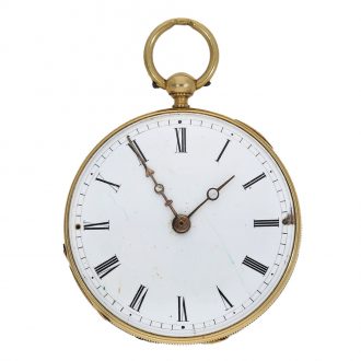Swiss 18 carat gold rare lépine watch with chatelaine Circa 1850 Swiss 18 carat gold rare lépine watch with chatelaine Circa 1850
