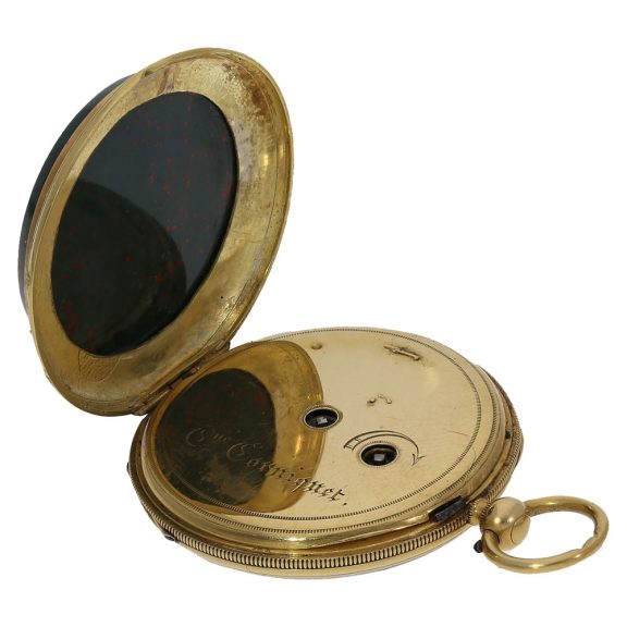 Swiss 18 carat gold rare lépine watch with chatelaine Circa 1850 Swiss 18 carat gold rare lépine watch with chatelaine Circa 1850