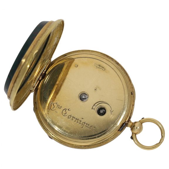 Swiss 18 carat gold rare lépine watch with chatelaine Circa 1850 Swiss 18 carat gold rare lépine watch with chatelaine Circa 1850
