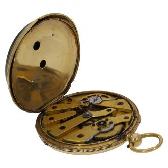 Swiss 18 carat gold rare lépine watch with chatelaine Circa 1850 Swiss 18 carat gold rare lépine watch with chatelaine Circa 1850