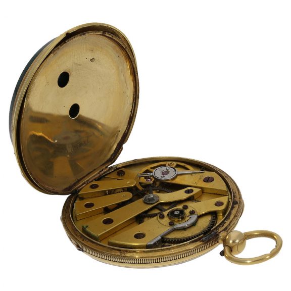 Swiss 18 carat gold rare lépine watch with chatelaine Circa 1850 Swiss 18 carat gold rare lépine watch with chatelaine Circa 1850