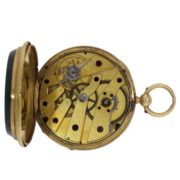 Swiss 18 carat gold rare lépine watch with chatelaine Circa 1850 Swiss 18 carat gold rare lépine watch with chatelaine Circa 1850