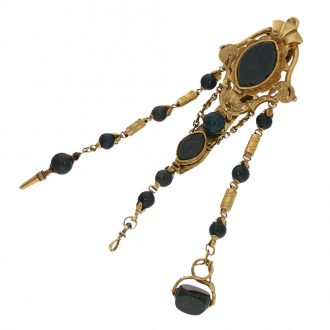 Swiss 18 carat gold rare lépine watch with chatelaine Circa 1850 Swiss 18 carat gold rare lépine watch with chatelaine Circa 1850