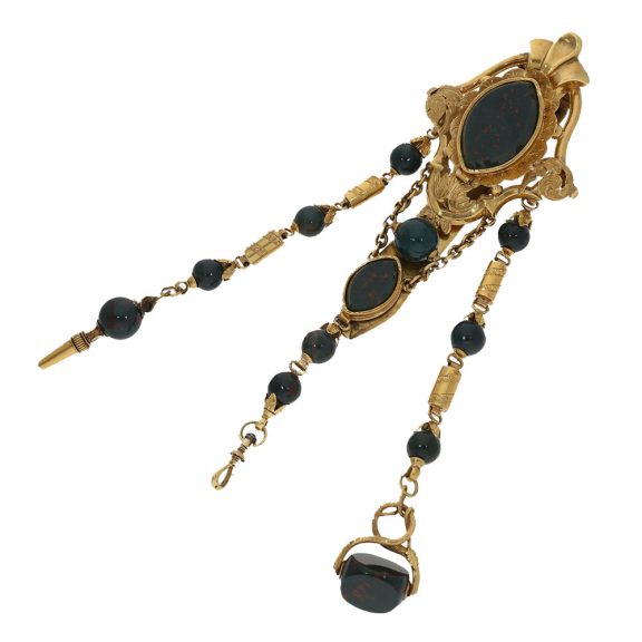 Swiss 18 carat gold rare lépine watch with chatelaine Circa 1850 Swiss 18 carat gold rare lépine watch with chatelaine Circa 1850