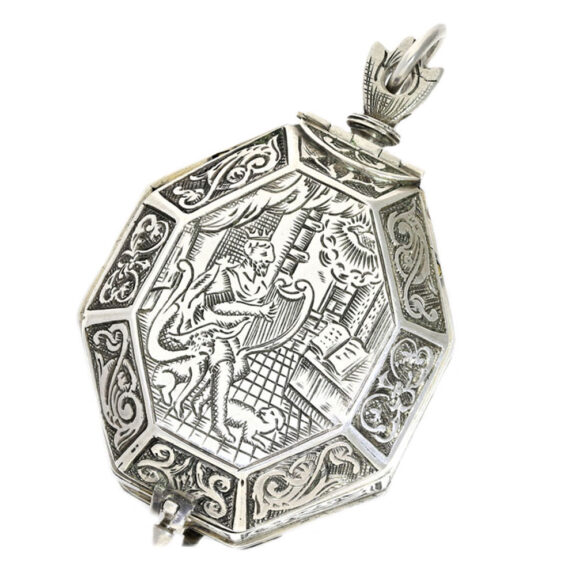 Rare French silver Renaissance neck watch Circa 1635