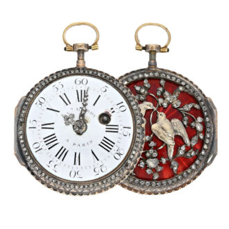 French gold and enamel verge watch with diamonds Circa 1750