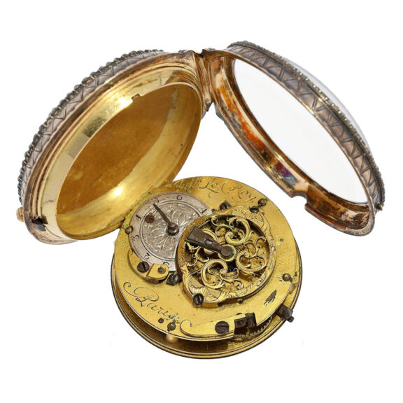 French gold and enamel verge watch with diamonds Circa 1750 French gold and enamel verge watch with diamonds Circa 1750