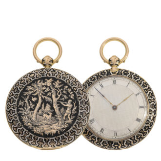 German super flat gold hunting cased cabriolet watch Circa 1830 German super flat gold hunting cased cabriolet watch Circa 1830